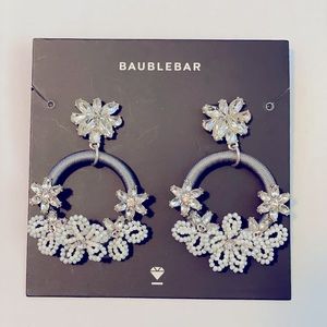 Silver and White BaubleBar Earrings